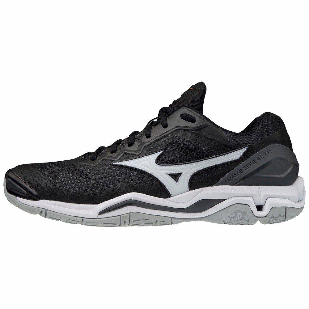 Mens Mizuno Wave Stealth V Badminton Shoes Black/White Philippines (IEXADW241)